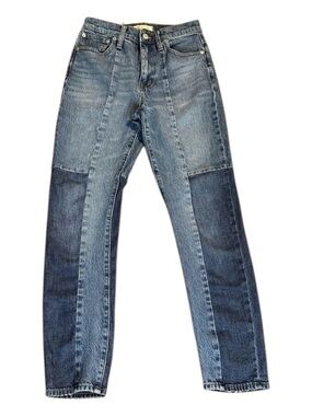 Madewell Cruiser Straight Crop Jeans: 2-Tone Edition-Patchwork Retro 70s Jeans